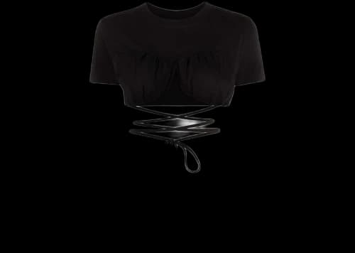 Jacquemus Wraparound Cropped T-Shirt Black