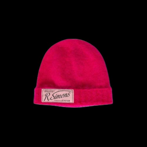 Raf Simons Knit Beanie With Woven Label 'Pink'
