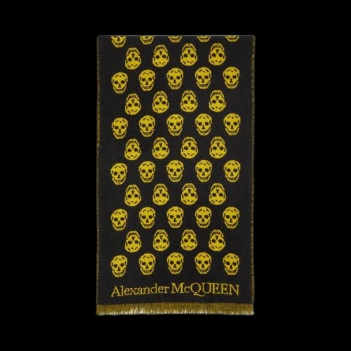 Alexander McQueen Reversible Skull Scarf 'Black/Yellow'