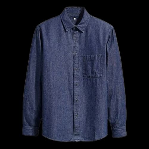 LEVI'S Levis Casual Lapel Pure Cotton Long Sleeves Navy Blue Shirt