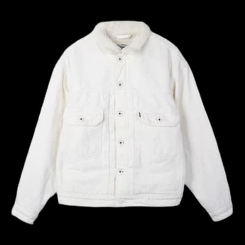 LEVI'S Levis lamb wool lapel Long Sleeves Denim Jacket White