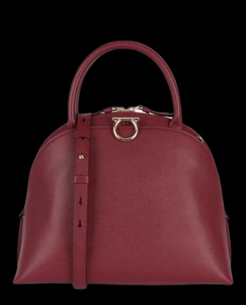 Ferragamo Gancini Medium Top Handle Burgundy