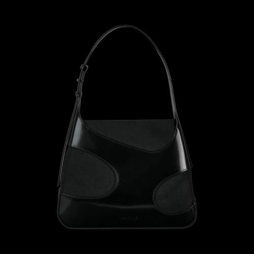 Ferragamo Cutout Canvas & Leather Shoulder Bag 'Black'