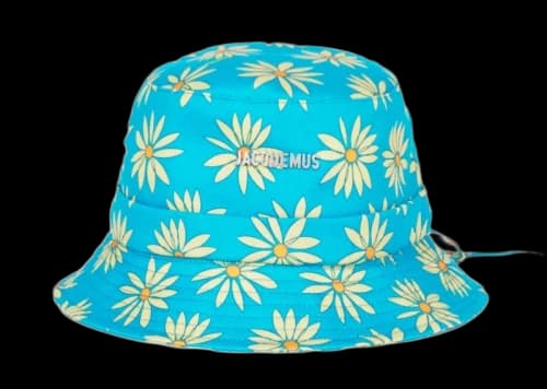 Jacquemus Le Bob Gadjo Daisy Bow Bucket Hat Print Green/Blue Flowers