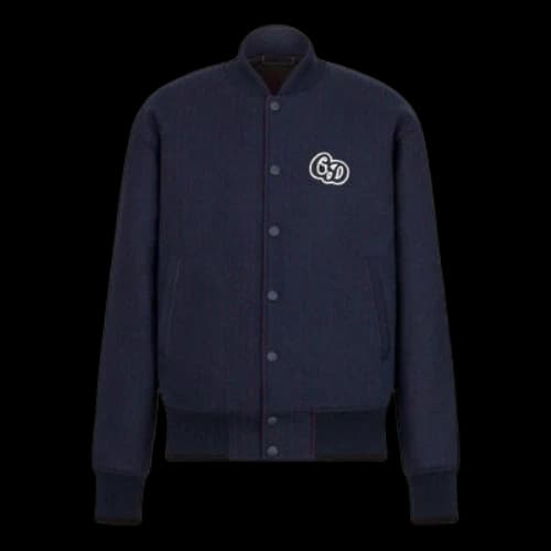 DIOR SS22 Logo Printing Stripe Long Sleeves Jacket Autumn Blue