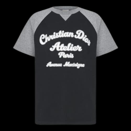 DIOR SS22 Alphabet Pattern Loose Short Sleeve Black T-Shirt