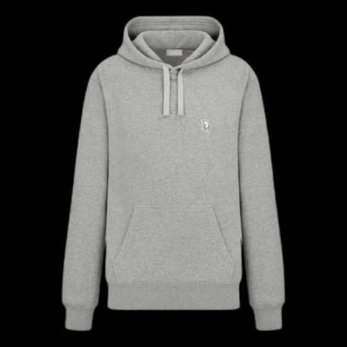 DIOR SS22 Solid Color Logo Embroidered Pullover Gray