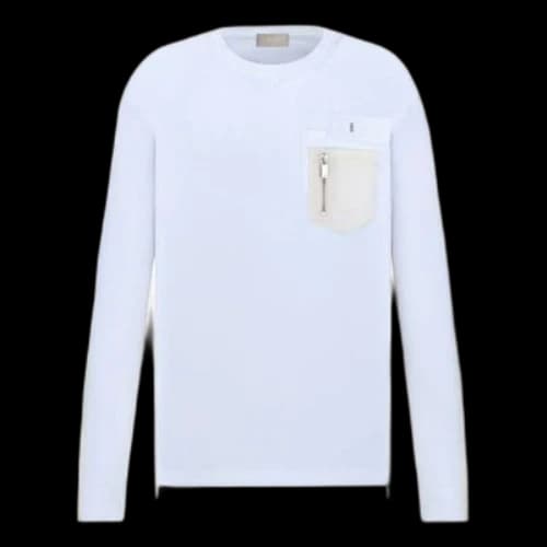 DIOR x Sacai Crossover FW21 Large Round Neck Pullover White