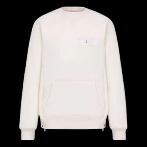 DIOR x Sacai Crossover FW21 Logo Solid Color Round Neck White