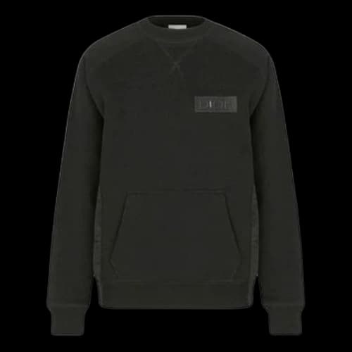DIOR x Sacai Crossover FW21 Logo Solid Color Round Neck Black