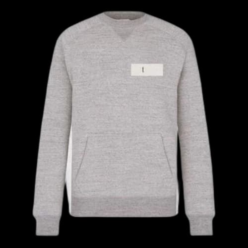 DIOR x Sacai Crossover FW21 Logo Round Neck Long Sleeves Gray