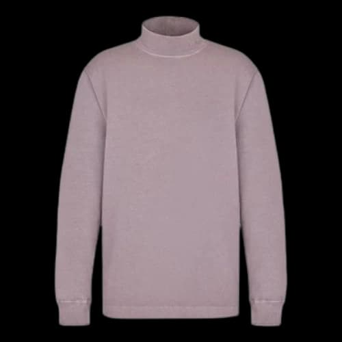 DIOR SS22 Embroidered Logo Pattern Loose Long Sleeves Lavender T-Shirt