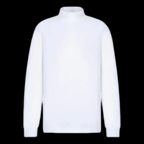DIOR SS22 Logo Plain Weave Knit Long Sleeves White T-Shirt