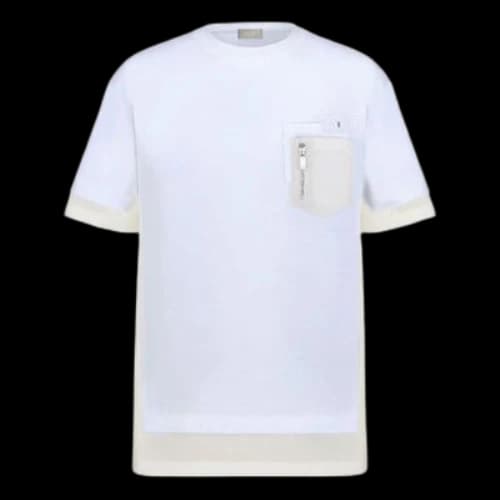 DIOR x Sacai Crossover FW21 Large Cotton Short Sleeve White T-Shirt