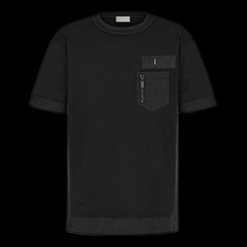 DIOR x Sacai Crossover FW21 Large Cotton Short Sleeve Black T-Shirt