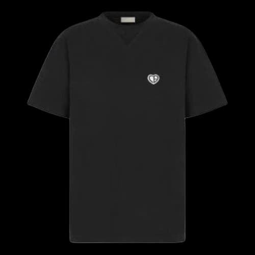DIOR SS22 Plain Weave Knit Loose Short Sleeve Black T-Shirt
