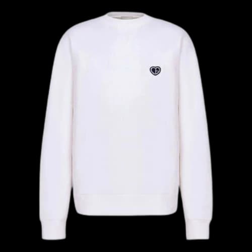 DIOR SS22 Cotton Fleece Material Loose Long Sleeves White