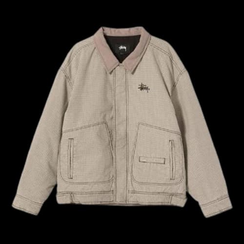 Stussy Unisex Drizzler Plaid Bomber Jacket Brown