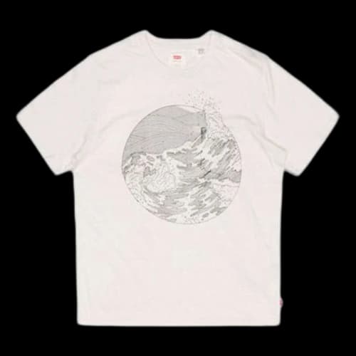 LEVI'S Levis Printing Round Neck Short Sleeve Beige T-Shirt