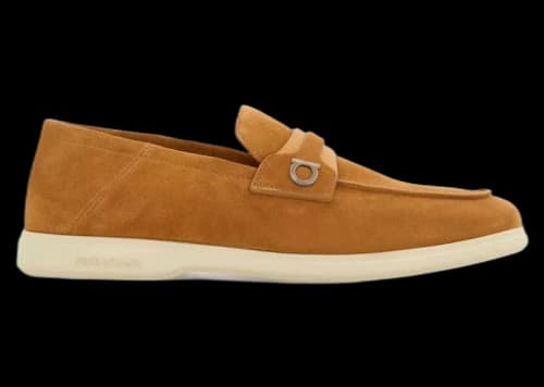 Ferragamo Gancini-Buckle Leather Loafers Neutrals