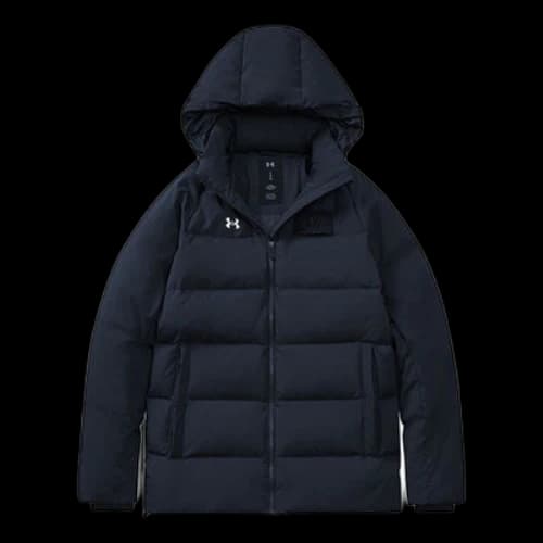 Under Armour Logo Training Hooded Down Jacket 'Black White' (Women's)