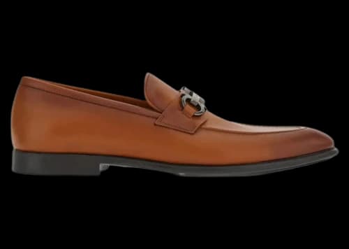 Ferragamo Gancini-Plaque Leather Loafers Brown