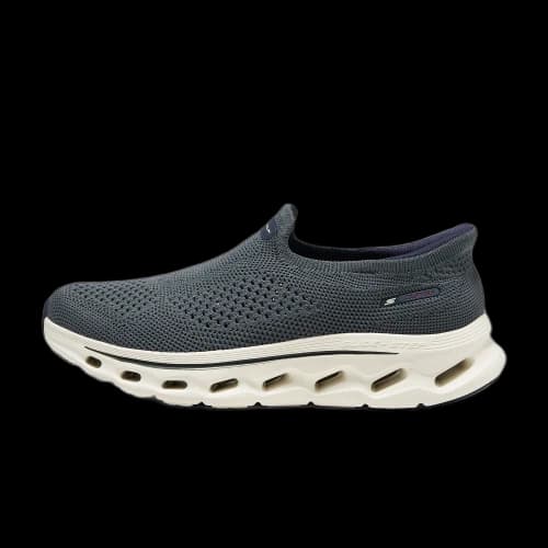 Skechers GO WALK GLIDE STEP 2.0 Cushioning Breathable Support Rebound Walking Shoes Men's Dark Gray Blue