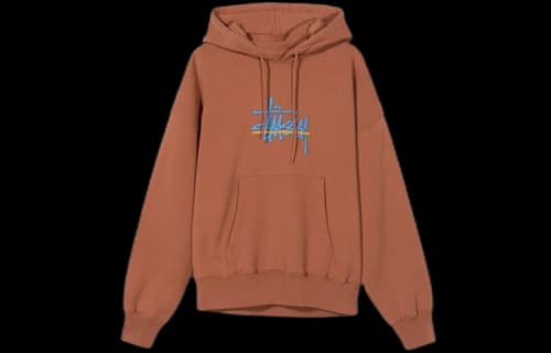 Stussy Ray Hood Alphabet Printing Brick Red