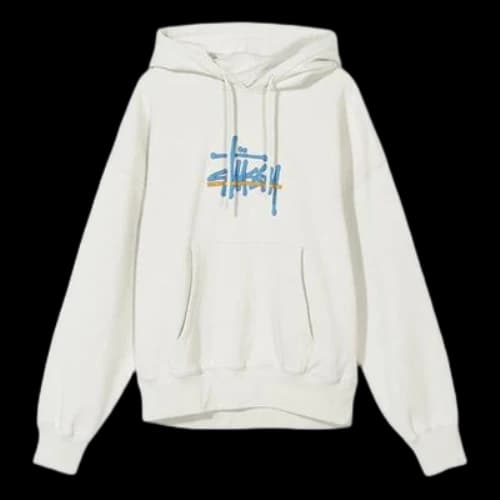 Stussy Ray Hood Alphabet Printing White