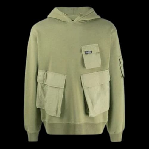 Stussy Cargo Fleece Hood Multiple Pockets Khaki