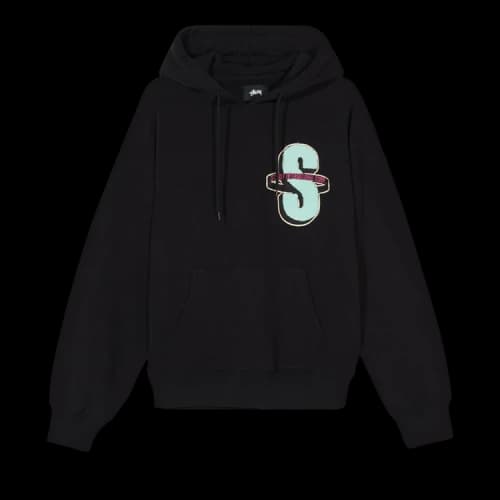 Stussy S Applique Fleece Hoodie 'Black'