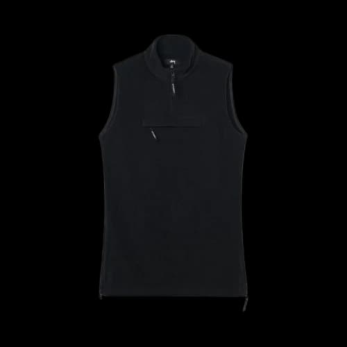 Stussy Polar Fleece Zip Vest 'Black'