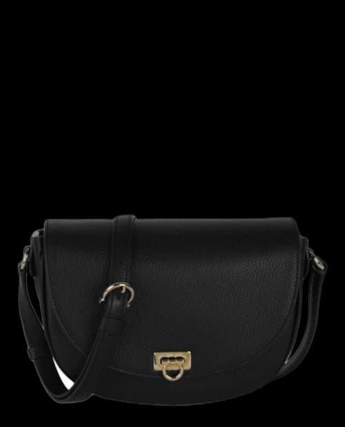 Ferragamo Gancini Buckle Crossbody Black