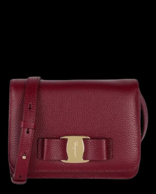 Ferragamo Vara Bow Crossbody Burgundy