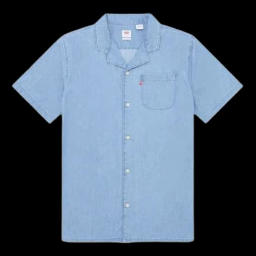 LEVI'S Levis lapel Button Denim Short Sleeve Shirt Denim
