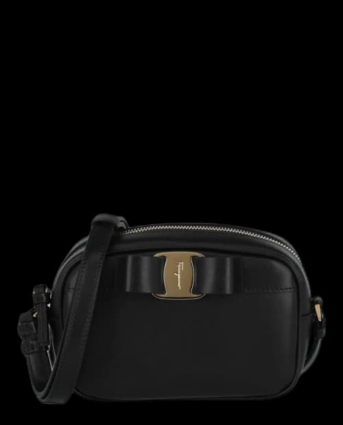 Ferragamo Vara Bow Leather Crossbody Black