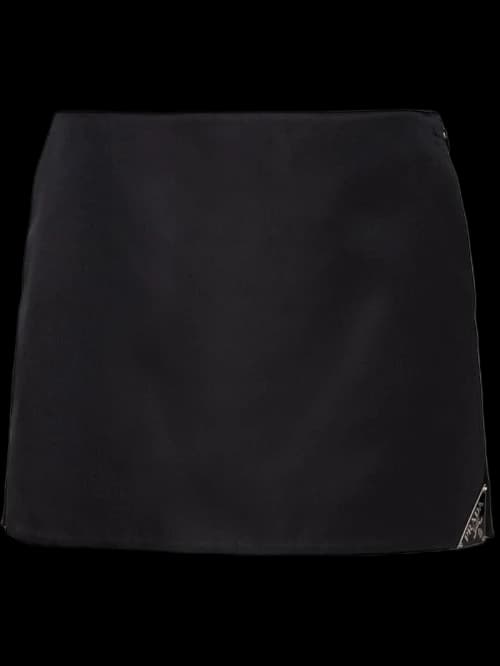 Prada Triangle Logo Mini Skirt Black