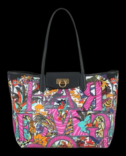 Ferragamo Gancini Graphic Print Tote Multi