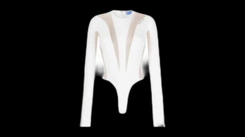 Mugler Illusion Bodysuit White