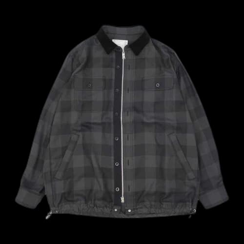 Sacai Buffalo Check Long-Sleeve Shirts 'Grey'