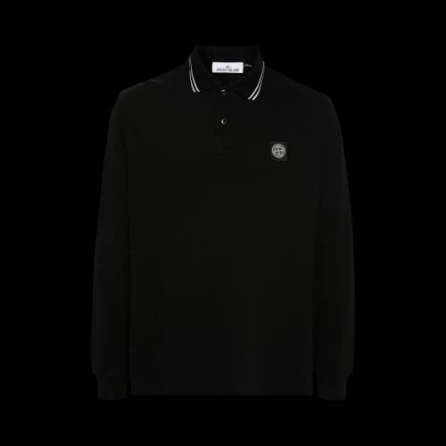 Stone Island Long-Sleeve Polo Shirt 'Black'