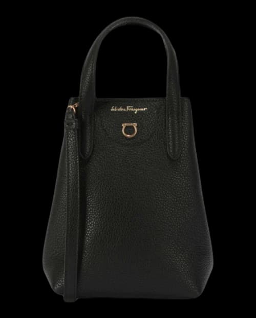Ferragamo Mini Leather Tote Black