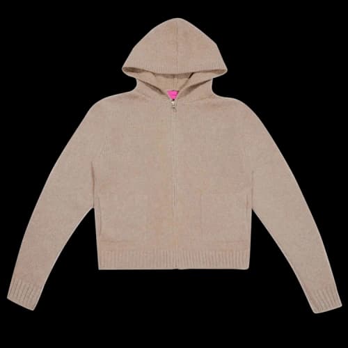 The Elder Statesman Plait Zip Hoodie 'White'