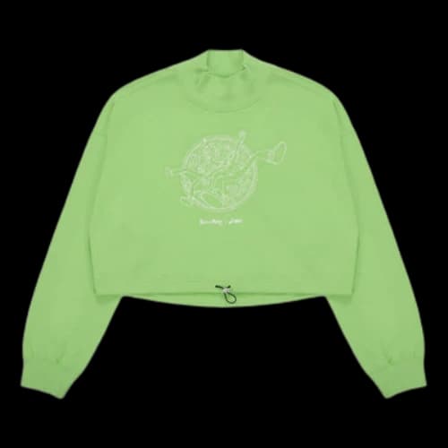 ASICS x Rick and Morty Crossover Retro Sports Half Turtleneck Pullover Light Green Hoodie (Women's)