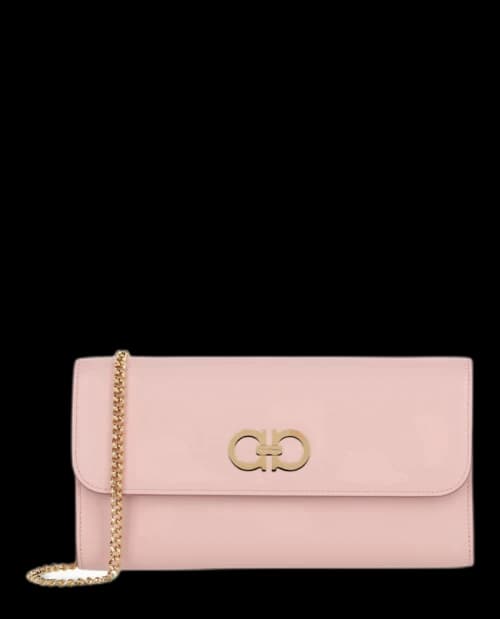 Ferragamo Liberty Gancini Clutch Pink