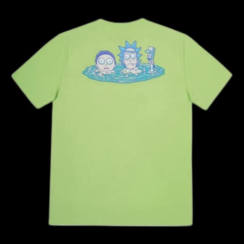 ASICS x Rick and Morty Crossover Retro Cartoon Printing Casual Round Neck Short Sleeve Couple Style Green