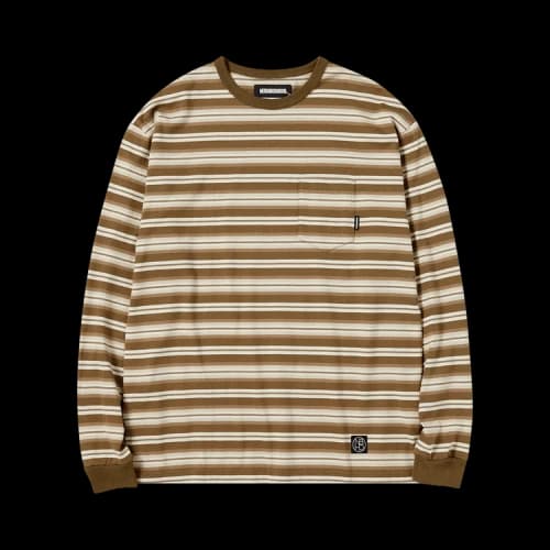 Neighborhood Striped Border Tee 'Olive Drab'