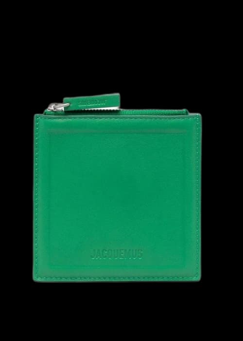 Jacquemus Le Carre Zip Up Purse Forest Green