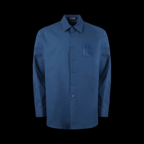 Raf Simons Straight Fit Denim Shirt With R Pin In Back 'Blue'