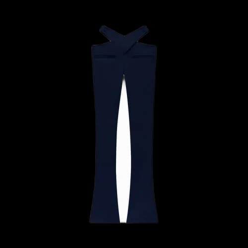 Courrèges Stretch Crepe Criss Cross Trouser 'Navy'